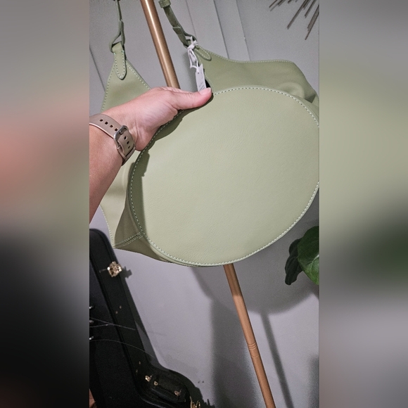 VIOLA CASTELLANI Made ln Italy Leather Hobo With Oval Bottom.Sage. NWT - Picture 7 of 16